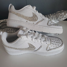 Load image into Gallery viewer, Big Kids Air Force One Sneakers with Swarovski Crystals
