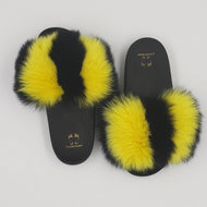 Ebony Lemon Fur Slippers - JJ WALK COUTURE women's fur slides