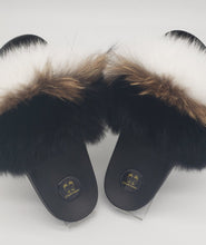 Load image into Gallery viewer, Alzheimer&#39;s Care Collection Ebony Tan White Slippers