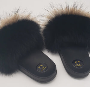 Alzheimer's Care Collection Ebony Tan White Slippers