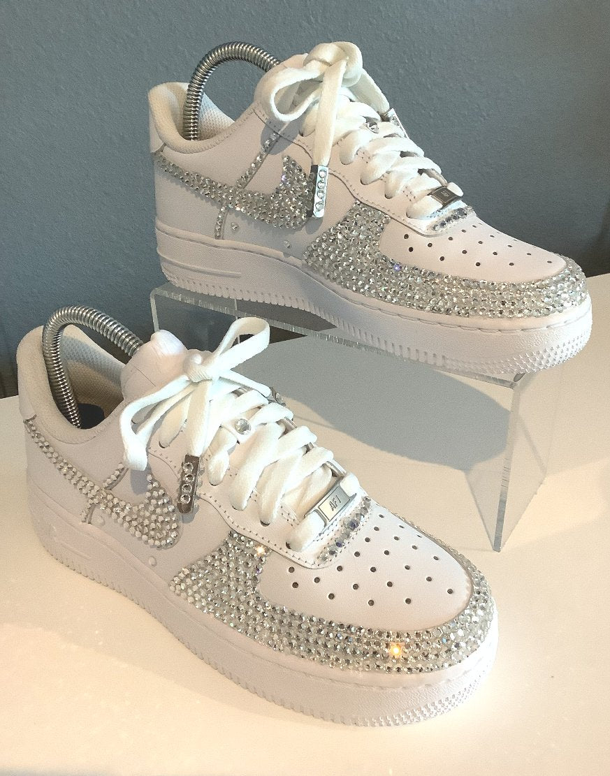 Nike Air Force 1 White Custom 'Gold Glitter' Edition